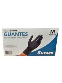 Guantes De Nitrilo Vinilo Negro Libre De Latex 100 Piezas - MEDIANO - Ver 2