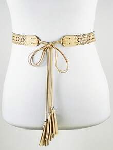 Bohemian Style Khaki Color Tassel Belt For Women Summer, School Fall, Autumn, Halloween - Khaki - View 1