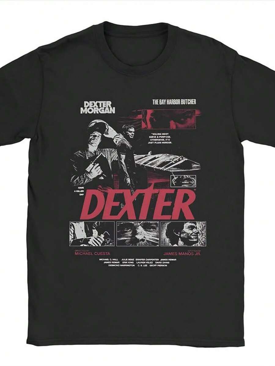 Morgan Street T-Shirt Men Women's Cotton Novelty T-Shirt Crewneck Movie T-Shirt Short Sleeve - 黑色 - 查看 1