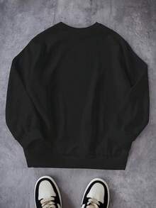 Sudadera con capucha Cappuccino Assassino para niño - Sudadera negra vibrante de manga larga con diseño de taza de café de dibujos animados, mezcla de poliéster elástico, lavable a máquina, ideal para deportes al aire  ropa informal, primavera, otoño e invierno, ideal para el día a día de los jóvenes | Sudadera con capucha con gráfico divertido | Sudadera con capucha de tejido elástico - negro - Ver 2