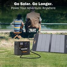 Hepway Portable Power Station 1300W, Foldable Soft-Touch Handle With 4*120V AC Outlet(Peak 2000W), USB-C PD 60W Backup 1154Wh Lithium Battery Pack Solar Generator For Outdoor Home Emergency Backup Camping Travel RV Van(Solar Panel Not Included) - màu đen - Xem 9