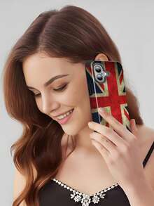 1 Ốp lưng điện thoại bằng da mềm in hình quốc kỳ Mỹ/Anh cổ điển, thiết kế sọc sáng tạo, ốp lưng bảo vệ chống bụi tương thích với Apple 17 Pro Max/16 Pro Max/12pro/13/14plus/15promax/16promax11//13Pro, quà tặng ngày lễ - Gỗ đỏ - Xem 11