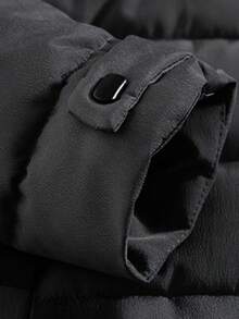 Men's Fashionable Casual Outdoor Sports Coat, Thickened Mid-Length Jacket For Winter - Black - View 6