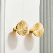 1pc Handcrafted Vintage Brass Hammered Finish Cabinet Drawer Pull Handle, Suitable For Hotel, Restaurant, Home Decor, Bookcase, Kitchen Cabinet, Storage Cabinet, Bathroom, Kids Room Drawer - Gold - View 12