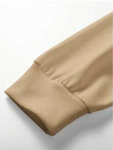 Autumn And Winter Men's Casual Daily Life Soft And Comfortable Versatile Suit, Simple Street Style Font New York Letter Printing, Khaki Round Neck Pullover Long Sleeve Sweatshirt Narrow Leg Sweatpants Sweatshirt Suit - Khaki - View 8