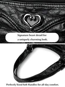 1pc Black Punk Rock Motorcycle Style Tote Bag For Women,Vintage Large Capacity,Hot Girls Cool Punk,Black PU Leather Tote,Versatile Multiple Pockets Solid Color Outdoor Travel Satchel Bag, Casual Daily Commuter Messenger Shopping Bags, Niche Design, Steampunk, Gothic,Y2K Shoulder Bag For Women, Cool Girls Street Wear, Peferct For Music Festival[US Local Warehouse]Halloween Decorations,Travel Essentials,Can Be Put Mobile Phone Card Bag And So On Suitable For Daily Travel Shopping And Other Uses - Multicolor - View 5