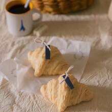 Molde de silicona con forma de croissant para velas/jabón DIY, molde para Squishies, molde de yeso para jabón hecho a mano