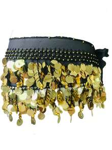 Belly Dance Hip Scarf, Sweet Belly Dance Skirt Wrap Performance Shiny Sequin Coins, Women Belly Dance Costume - Multicolor - View 17