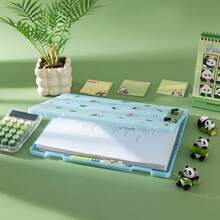 Caixa de Armazenamento de Documentos A4 com Adesivo de Panda, Organizador de Arquivos Transparente para Casa/Escritório para Papéis Importantes, Certificados, Documentos Domésticos