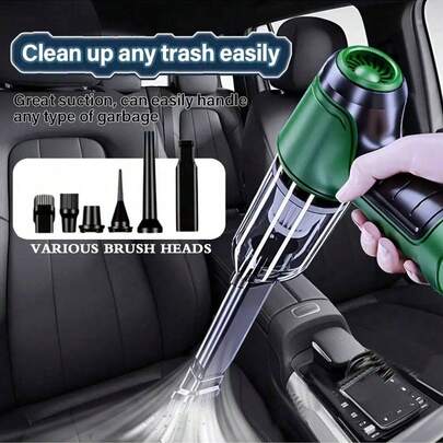 3in1 Cordless Vacuum Cleaner - Powerful Suction, Air Extraction, And Blowing Functions - Long-Lasting Lithium Battery, Foam Filter, And Accessory Kit Included For Car And Home Cleaning
