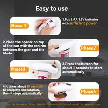 Electric Can Opener, Handheld One-Touch Automatic Can Opener, Smooth Edge Kitchen Gadget, Electric Can Opener Suitable For Elderly People With Arthritis - 彩色 - 查看 11