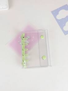 M5 Clear Ring Binder Set, 10pcs Double-Sided Sleeves, Refill Papers, DIY Binder Notebook Set, Seal, Cute Stickers, Otaku Event, Sticker Notebook, Sticker Book, Sticker Bookshelf, Sticker Book Refill, Transparent Sticker Book Binder