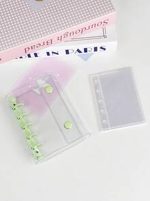 M5 Clear Ring Binder Set, 10pcs Double-Sided Sleeves, Refill Papers, DIY Binder Notebook Set, Seal, Cute Stickers, Otaku Event, Sticker Notebook, Sticker Book, Sticker Bookshelf, Sticker Book Refill, Transparent Sticker Book Binder