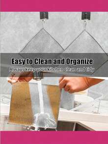 1-20片装超细纤维钢丝绒垫 - 双面厨房清洁刷、多用途钢丝绒擦洗垫、防刮钢丝绒洗碗布、双层钢丝绒洗碗布、双面金属钢丝绒擦拭布、厨房抹布、锅碗瓢盆清洁布、毛巾清洁工具、可重复使用的钢丝绒清洁布 - 多色 - 查看 9