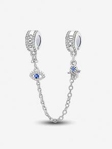 1 pieza Cadena de decorativa de plata de ley 925 de varios colores, adecuada para hacer pulseras y joyas DIY para mujeres - Plateado - Ver 20