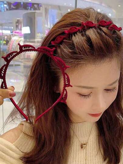 2个植绒编织发夹/套装，3种颜色，完美打造侧刘海造型，发夹和发箍组合，发箍，发圈，美发工具，美容配饰，卷发造型，女士美发工具，美发用品，卷发，发饰，女士，美发工具，美发用品，圣诞礼物，成人圣诞礼物，成人圣诞礼物，美发用品，圣诞礼物，成人圣诞发饰，礼物创意，美容圣诞礼物，圣诞节