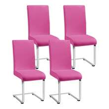 1/2/4/6 件纯色餐椅座套，可伸缩可拆卸可洗餐椅套