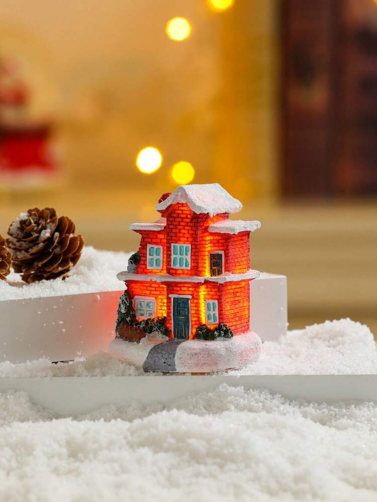 Illuminated Resin Tree House Miniature, Fake House Party Decoration Supplies, Small Gift Birthday Home Decor Christmas Decorations Room Decor Christmas Winter Christmas Decorations Home Christmas Gifts Christmas Decor - Multicolor - View 11
