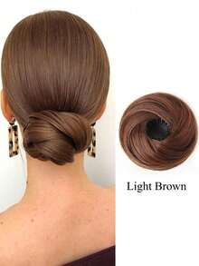 1 件优雅女士发型，发髻甜甜圈发髻假发，4 英寸弹性夹式接发，耐热合成纤维，多功能设计适合所有发质，牢固贴合，适合所有女性日常使用和活动的发饰，发型套装，美发工具套装，发型工具