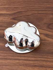 1 Silver Cute Cloud-Shaped Mobile Phone Sliding Stand, Magnetic Suction/Back-Sticking Retractable Mobile Phone Support Frame Compatible With IPhone, Android Phone, Gift For Birthday, Family, Friends Push-Pull Phone Grip Phone Holder Phone Accessories