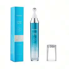 DOU KOU Cooling Eye Gel, Hydrating Under Eye Gel Cream, Eye Cream, Eye Serum,  Puffiness & Hydration, Collagen, Hyaluronic Acid & 10 Peptide Complex, Retinal Niacinamide Correction For Visibly Reduces Puffy Eye Bags Fine Lines Dark Circles Wrinkles, Crow's Feet Instantly, Anti Aging Wrinkle Remover For Face, 360° Roller Massage Ball, Airplane Travel Essentials, Travel Size Toiletries, 0.5 Fl. Oz, 15ml