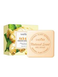 Essential Oil Soap 100g, Suitable For Face, Bath And Facial Cleanser, Handmade Soap Cleanser, Rich Foam To Deeply Cleanse And Smooth The Skin, Handmade With Essential Oils Contains Lavender, Sea Salt, Fresh Ginger, Lemon Essential Oil Soap Christmas