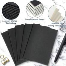 10 Mini Pocket Notebooks - Black Kraft Paper, 5.12 X 3.54 Inch Shorthand Notebooks, Perfect For Carrying And Giving