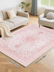1 st. mjuk och plyschig matta, lämplig för vardagsrum och sovrum, finns i flera storlekar, fluffig och bekväm, maskintvättbar - Rosa - Visa 7