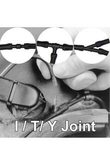 1 Set Universal Style Car Windshield Wiper Nozzle 39.37 Inch Hose 6 Connectors 4 Double Hole Water Spray Nozzles