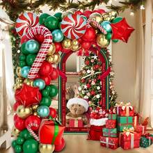 105pcs Christmas Happy Party Balloon Arch Set, Gift Box Candy Cane Foil Balloons In Classic Red & Green Christmas Colors, Ideal For Christmas Party Decor, Birthday, New Year Party Supplies