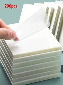 2 Packs Of Sheets Transparent Removable Sticky Notes Students Back To School - 白色 - 查看 6
