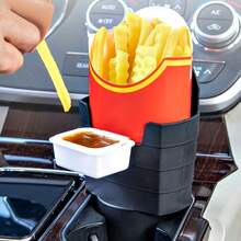 Portable 7.09-Inch X 4.13-Inch Versatile Potato And Sauce Rack With Convenient Sauce Container - Ideal For All Seasons, Perfect For Car Cup Holders, Outdoor Picnics, And Family Gatherings - Durable Plastic Design For Long-Lasting Use, Effortlessly Organize Your Snacks And Sauces, Enhance Your Dining Experience With This Must-Have Food Rack, Perfect For Road Trips, BBQs, And Everyday Meals, Elevate Your Food Presentation And Enjoyment With This Functional Kitchen Accessory. - Multicolor - View 1