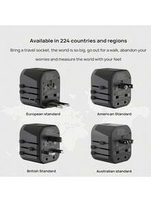 PHILIPS SPS1001A/93全球通用轉換插頭 200+國家地區相容 便攜折疊設計 出國差旅留學充電神器 美規A型插(110-127V) - 查看 2