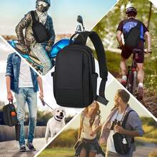 Mochila cruzada para hombres impermeable, ligera, con puerto para auriculares, mochila cruzada, bolsa para hombres, viajes, actividades al aire libre, negra - 1 - Ver 3