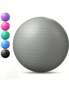1 件瑜伽球、健身球、核心球、5 种尺寸可选、迷你稳定球、瑜伽、锻炼、弯曲、平衡、稳定、健身、办公球椅、表面光滑 - 銀色 - 查看 6