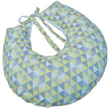Nursing Pillow Cover Refill Model In Printed Fabric - Yellow and Gray Diamonds - View 2