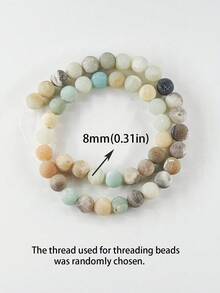 1 hebra de cuentas sueltas espaciadoras de piedras preciosas de amazonita mate natural para hacer joyas, pulseras y collares DIY, de 4 mm, 6 mm y 8 mm - Multicolor - Ver 7