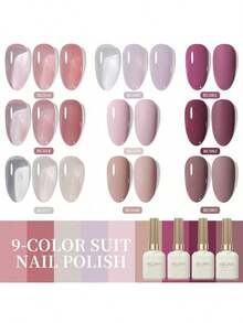 XEIJAYI 9支装15毫升凝胶指甲油套装，流行色凝胶指甲油套装，可卸UV/LED凝胶指甲油，适用于家庭美甲沙龙美甲圣诞节DIY美甲 - 彩色 - 查看 7