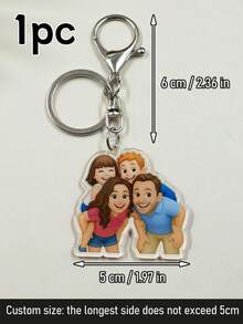 Customized Photo Keychain, Cute Keychain, Customizable Photo Bag Pendant, Unisex Keychain, Christmas Gift, Customized Cartoon Acrylic Keychain, Birthday Gift, Anniversary Gift, Gift For Friends, Family, Students, Moms, Boys, Girls, Personalized Gift - Style a - View 7