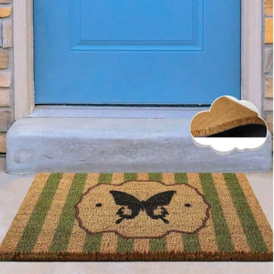 Thảm chùi chân bằng xơ dừa tự nhiên 40x60 cm với lớp lót PVC 100% chắc chắn – Bề mặt chải chống trơn trượt, giữ bụi bẩn – Độ dày 18-22 mm, bền chắc, sử dụng được cả trong nhà và ngoài trời. SẢN XUẤT TẠI THỔ NHĨ KỲ. - màu xanh lá - Xem 1