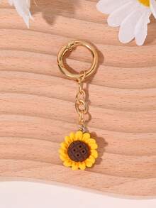 1 Stück Urlaubsstil süßer Blumen- & Bienen-Anhänger Schlüsselanhänger, Tasche/Auto Schlüssel Dekoration, geeignet als Geschenk für Familie, Freunde, Studenten zu Geburtstag/Feiertagen, Taschenzubehör Schlüsselbänder mit ID-Halter, Autoschmuck, Taschenanhänger, Weihnachtsgeschenk, Lehrer, Schwester