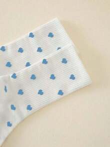 1 Pair Heart Pattern Fashion Women's Socks, Thick Mid-Calf Socks, Soft And Warm, Autumn New Arrival