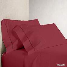 Double Sheet + 1 Pair Of Pillowcases 400 Thread Count Percal Flex - 3 PCS - Color caoba - Ver 3