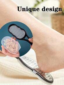 1pc Professional Stainless Steel Foot File With Anti-Splash Design, Ergonomic Handle & Coarse/Fine Grit Exfoliating Surface - Durable Plastic Construction For Home Spa Pedicure & Manicure Care - Perfect Holiday Gift For Graduation, Thanksgiving, Christmas