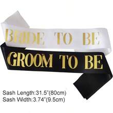 Fajas para despedida de soltera en blanco y negro para despedida de soltera 2 unidades, Negro blanco, 31.5 inches - inicial - Ver 4