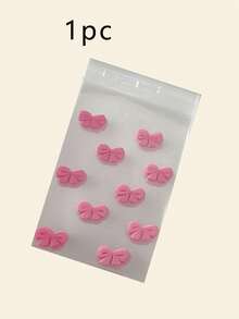 100pcs Pink Bow Self-Adhesive Bags, Photo Card Zipper Bags, Packaging Bags, Cute OPP Bags For Back To School, Graduation, Party, Wedding, Birthday, Bridesmaid, Packaging, Transparent, Small Size, Wedding Party Favors, Birthday Party, Souvenirs, Bride Gift, Bachelorette Party Supplies, Gift Packaging - Baby Pink - View 7