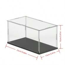 1pc Customized Transparent Acrylic Dustproof Display Box, Suitable For Displaying Flowers, Figurines Or Collectibles (Please Remove The Protective Film Before Use, And Select The Appropriate Size According To Your Needs) - Black - View 11