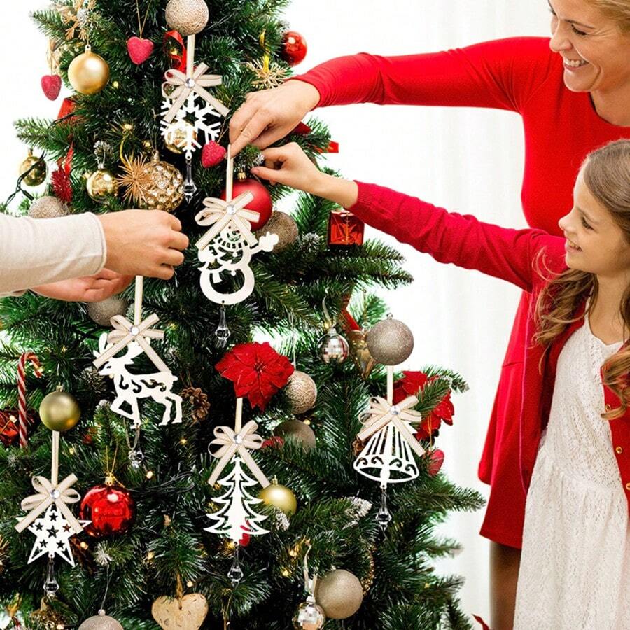 Christmas Party Christmas Tree Decorations, Creative Iron Icicle Hanging Ornaments, Reindeer, Snowman, Snowflake, Star Christmas Tree Hanging Decorations, Christmas Atmosphere Scene Decor