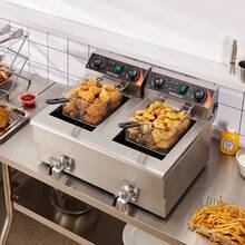3000W Dual Tank Countertop Commercial Electric Deep Fryer - 12L Contaminants Of Aceite, Sincronización - View 9