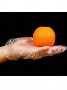 100 piezas Guantes desechables transparentes, Guantes de plástico transparentes, Guantes de para preparación de alimentos sin látex, Usados para cocinar, limpiar, barbacoa, cocina